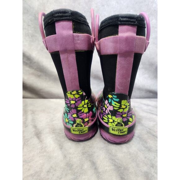 Western Chief Kids Cold Rated Neoprene Boot, Daisy Shower, 11/12 US Lined Rubber - Picture 2 of 5
